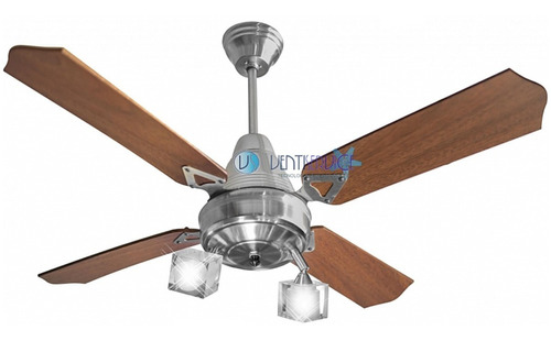 Ventilador De Techo Con Luz Platil Ventiservice Palas Madera