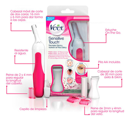 Recortadora Depiladora Eléctrica Veet Sensitive Touch