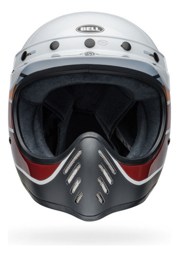 Casco Moto Bell Moto-3 Integral Sin Visor Fibra De Vidrio Naranja Rsd Saddleback Satin/gloss White/black Xl