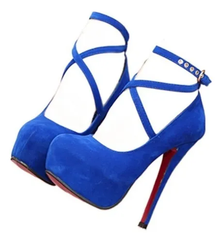 comprar Zapatillas Nude Dama Rojas De Tacones De Tiras Talla Grande