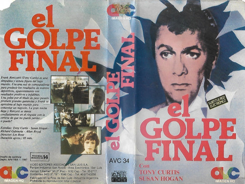 El Golpe Final Vhs Title Shot Tony Curtis Susan Hogan