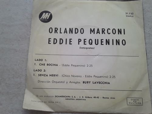Orlando Marconi Eddie Pequenino Che Bocina Single Kktus (Usado)