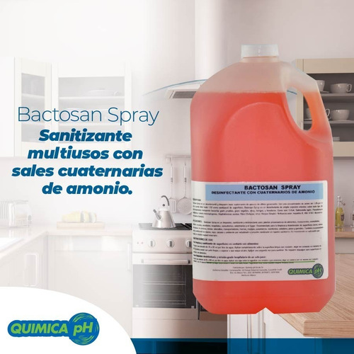 Imagen 2 de 8 de Desinfectante Sanitizante Con Cuaternarias De Amonio, 4lt