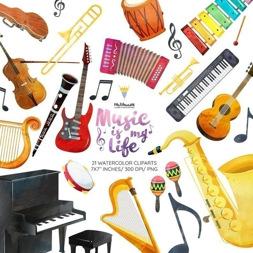 Imagenes Cliparts Png Digitales Instrumentos Musicales M36