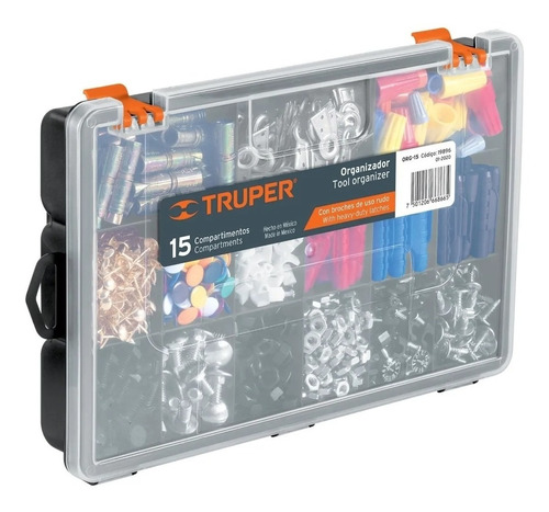 Caja Organizador Truper Org-15 15 Compart Barraca Del Cordon