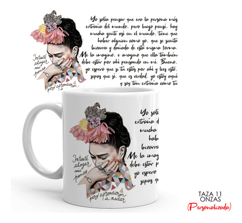 Kit De Regalo Con Taza Termo Frida Kahlo Personalizado