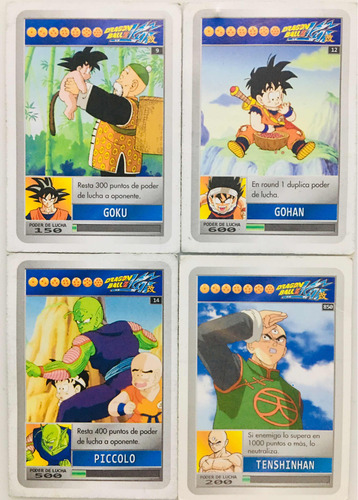 Lote 4 Cartas Dragon Ball Z Kai # 9-12-14-850 (Usado)