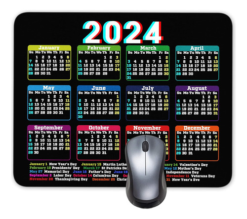 Mouse Pad Con Fuente Hd De Calendario 2024, Fo...