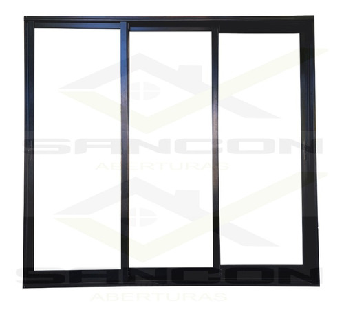 Puerta Balcón A30 New Negro 3 Hojas 300x200 Dvh 4/12/4