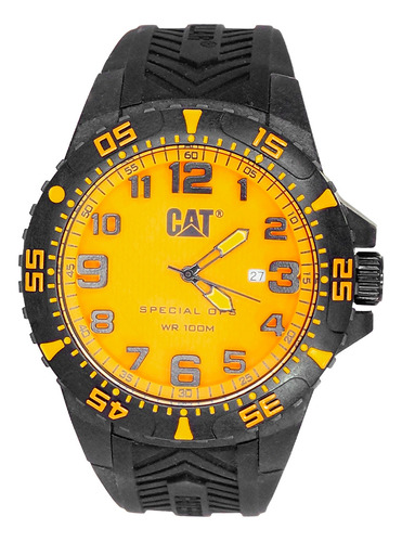 Reloj De Pulsera Cat Black/yellow K3.121.21.711 De Hombre