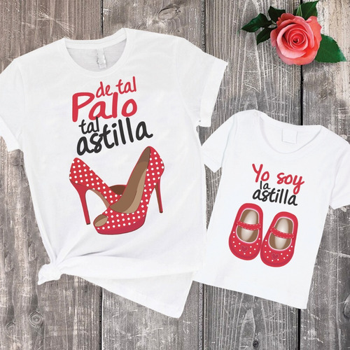 Combo Remera Madre E Hija Combinada Frase Cómplice Dama Nena