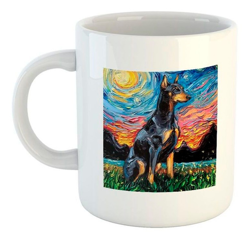 Taza De Ceramica Gran Danes Noche Estrellada