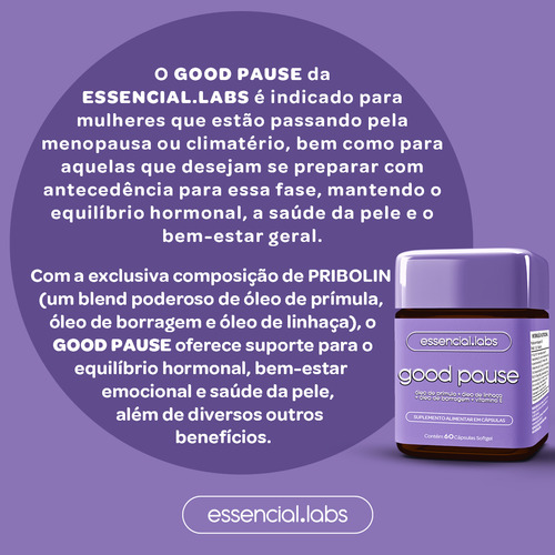 GOOD PAUSE - Fórmula Exclusiva para a Menopausa - 60 Cápsulas Softgel