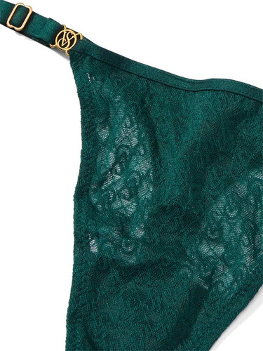 Set De Tangas De Victoria's Secret Negra Y Verde Oscuro