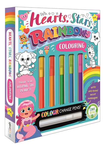Hearts, Stars, Rainbows Colouring, De Igloo Books. Editorial Base En Inglés