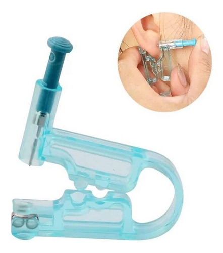 Pistola Para Furar Nariz Orelha Piercing Descartável Brinco Cor Prata