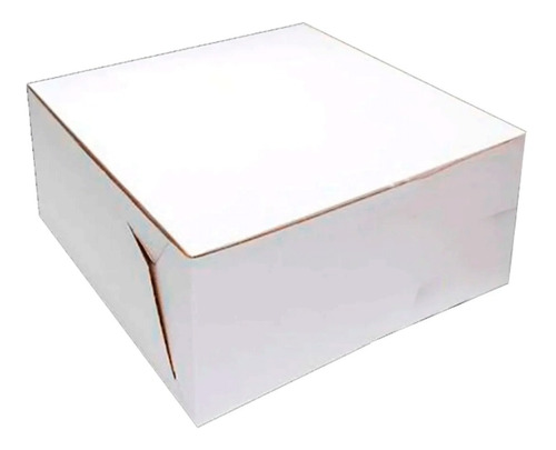 Media Docena Cajas Blancas Para Tortas 24 Cm X 24 Cm X 13 Cm