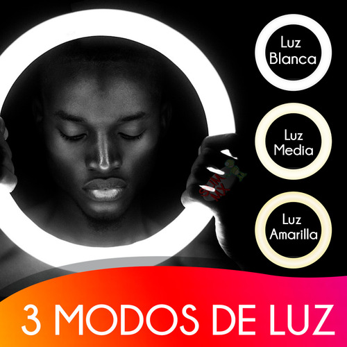 Aro De Luz Led Slim Company Tripié Ajustable Altura 62 Cm Color Negro