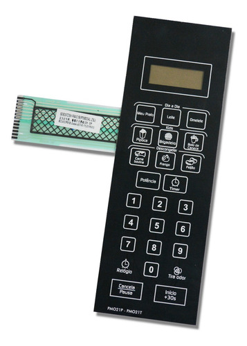 Teclado De Membrana Para Micro-ondas Pmo21p Pmo21t Preta
