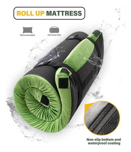 Colchón Viscoelástico Campamento 3 Pulgadas Impermeable Mmg