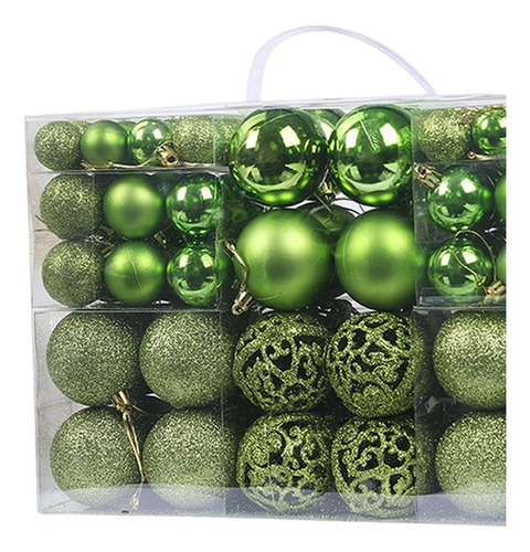 100 Bolas De Árbol De Navidad Colgantes Inastillables Verde