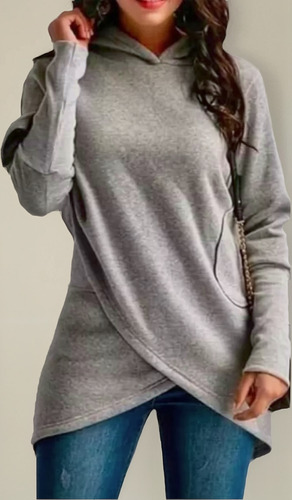 Sweater Lanilla Cruzado Bolsillos Otoño Invierno