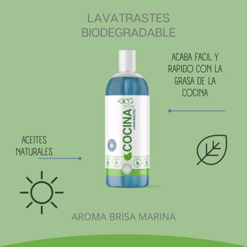 Lavatrastes Biodegradable 1l - Aroma Brisa Marina