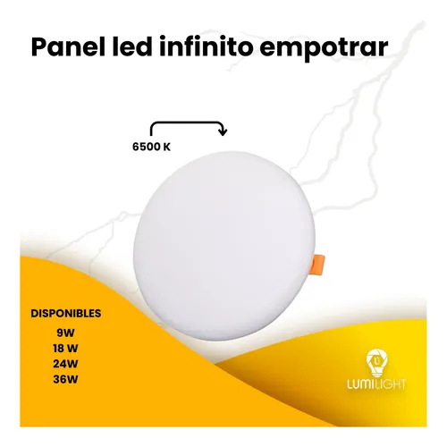 comprar Lampara Panel Led Redondo Borde Infinito De Empotrar  18w