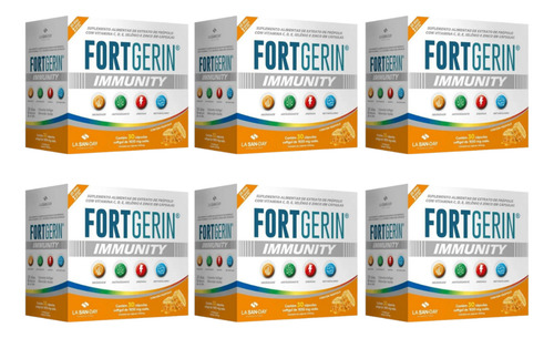 Kit 6x Vitamina Fort Gerin Immunity 30 Cápsulas Soft Gel