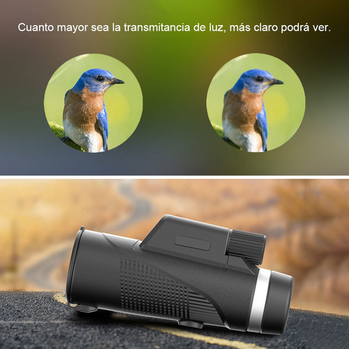 Monocular Telescopio Para Celular 10x42 Hd Con Clip Trípoide Negro