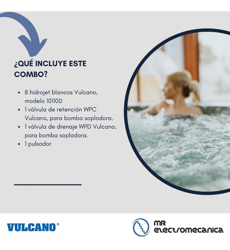 Imagen 2 de 10 de Kit Hidromasaje Vulcano: Válvulas + Pulsador + Hidrojets