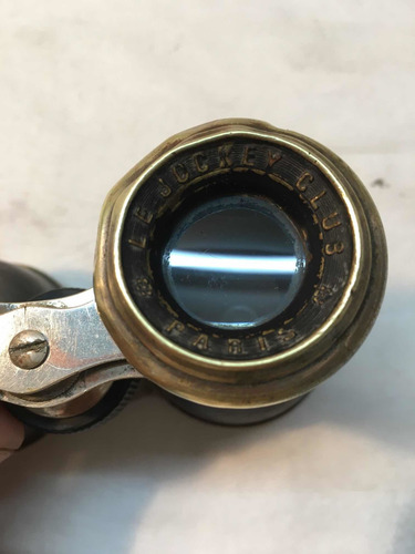Antiguos Binoculares De Metal Y Bronce Le Jockey Club Paris (Usado)