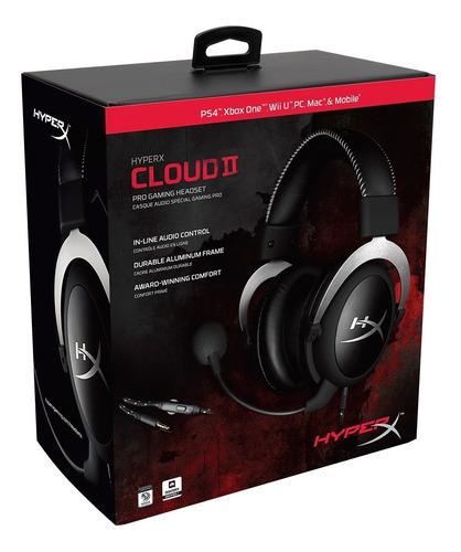 Audifonos Hyper X Cloud2 Gaming Diadema Gun Metal Gamer