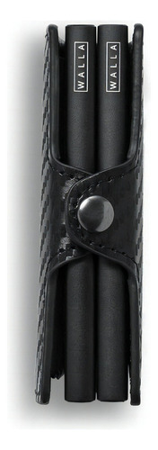 Billetera Walla Carbono Doble color black de cuero/fibra de carbono - 10cm x 6.5cm x 2.7cm