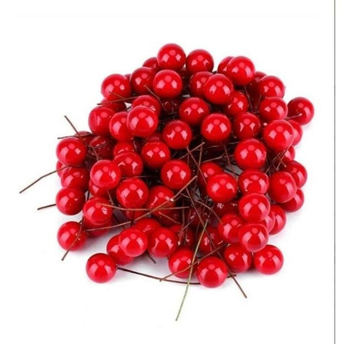 100pcs Artificial Cereja Berry Natal Decoração De Casamento