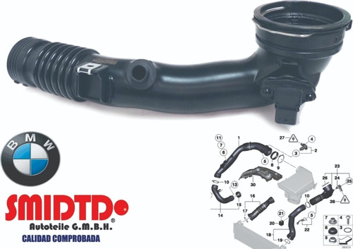 Manguera Aire Turbo Y Sensor Map Bmw X5 Xdrive35i 3.0l L6