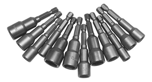 Go Juego 12 Puntas Destornillador Hexagonal Tipo Cañón