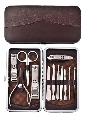 Estojo De Unha Completo Com 12 Peças Portátil Unhas Lindas