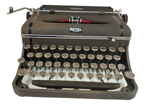 Máquina De Escribir Antigua Royal Gris Oscuro