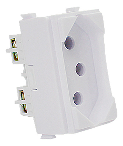 01 Módulo Tomada Elétrica 10a Bivolt Branco - Linha I9 Ilumi
