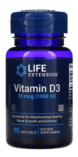 Vitamina D3 (colecalciferol) 1000 Iu 90 Cápsulas Blandas 