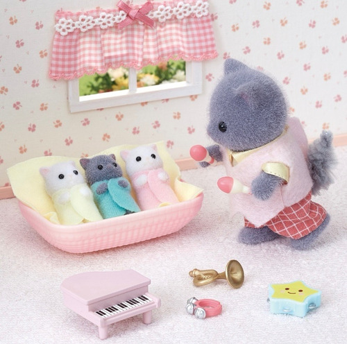 Trillizos Gatos Persa Sylvanian Families Gato Persa Original