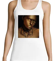 Comprar Musculosa Mujer Mujer Oro Fondo Negro Ojos Cerrados