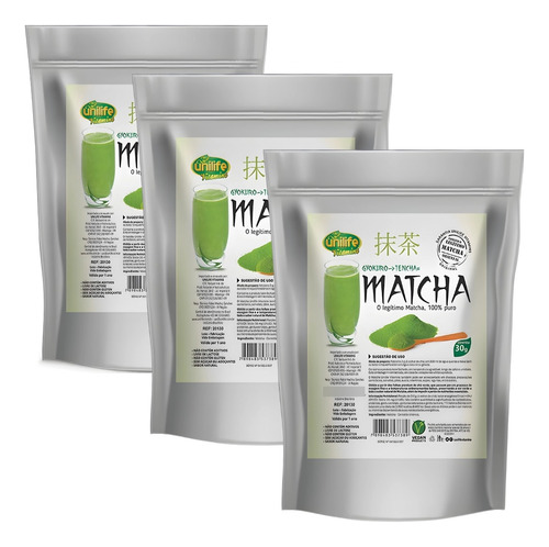 Kit 3 Matcha Legítimo Premium 100% Puro Original Chá Em Pó