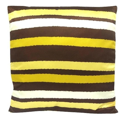 Cojín Decorativo Estampado - Marrón/amarillo - 45x45 Cm