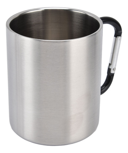 Taza Negra De Acero Inoxidable De 360 Ml, Doble Pared, Cómod