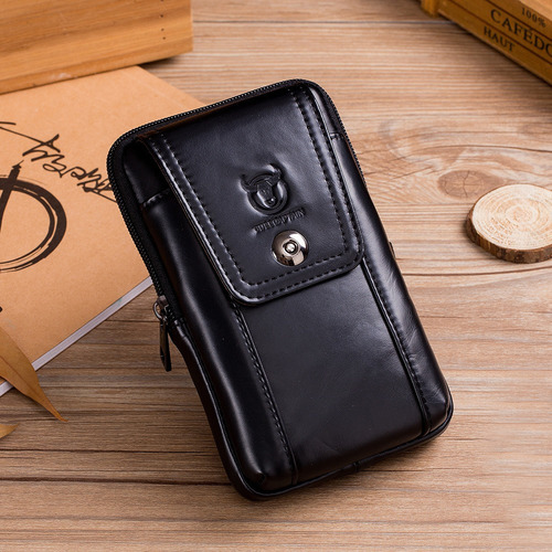 ` Lujo Bolso De Cintura Hombre Piel Genuino Bolso Cruzada