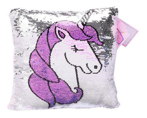 Almohadon Unicornio Con Brillo Lentejuelas Tiernas Mascotas 