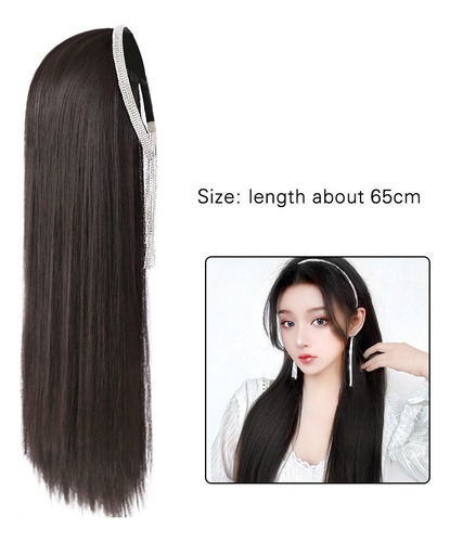 Lee Peluca De Diadema De Extensiones De Cabello Largo Y Liso