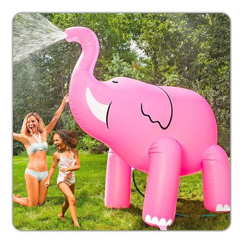 Aspersor Inflable Agua Piscina Elephant 182 Cm Bigmouth Inc Color Rosa Chicle